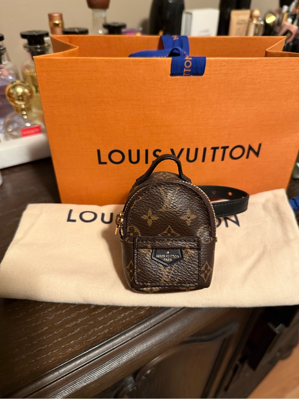 Louis Vuitton Monogram Mini Backpack Charm - Brown & Gold